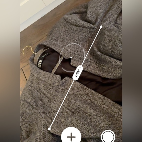 Zara Herringbone Coat Blazer in Gray Black Size Medium - Picture 3 of 5